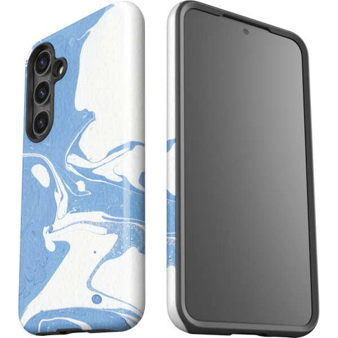 Marbleized Blue Galaxy S24 Plus Impact Case